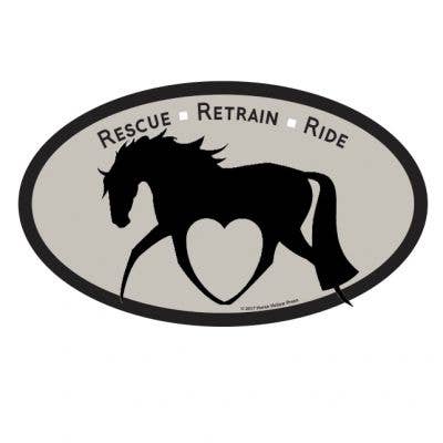 Oval Equestrian Horse Sticker / Retrain Horse / WATERPROOF
