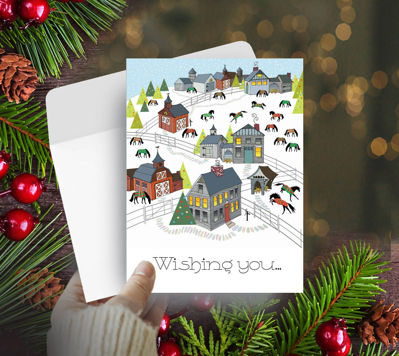 Horse Christmas Card / New England / Holiday Greeting Card