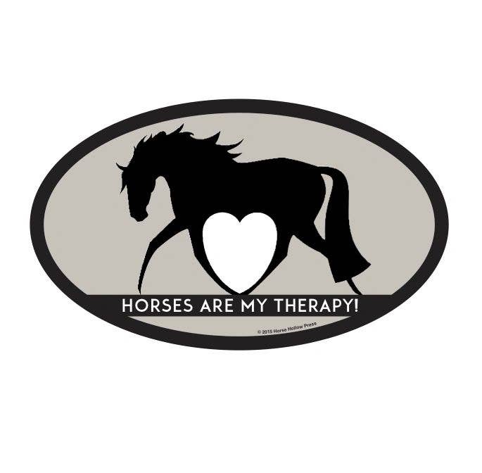 Oval Equestrian Horse Sticker / Therapy / WATERPROOF