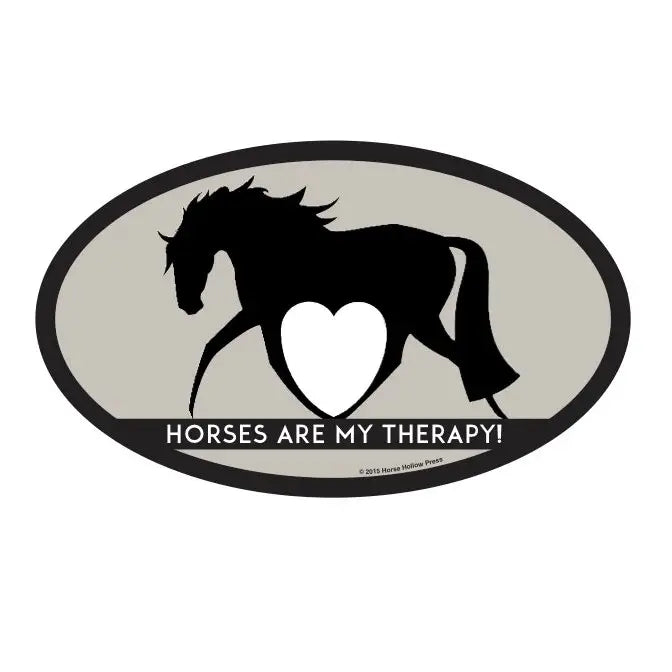 Euro Oval Sticker Horses Are My Therapy