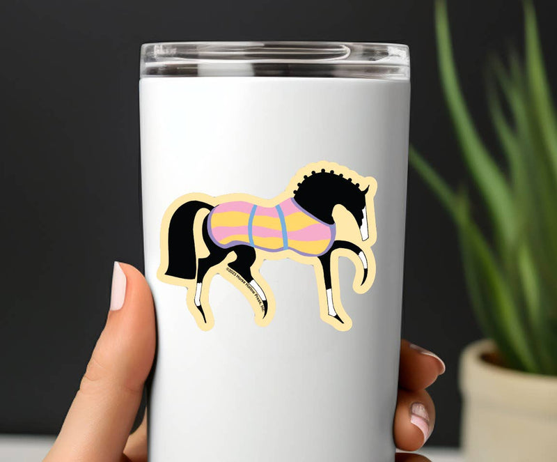 3" Tumbler Horse Sticker / Pink Show Ring Horse / WATERPROOF