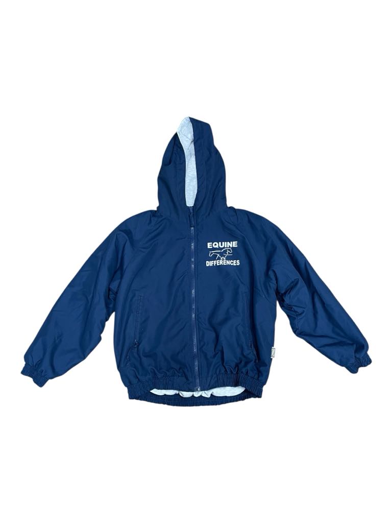 Equine Differences Hooded Coat - Navy - Youth 14-16 - USED