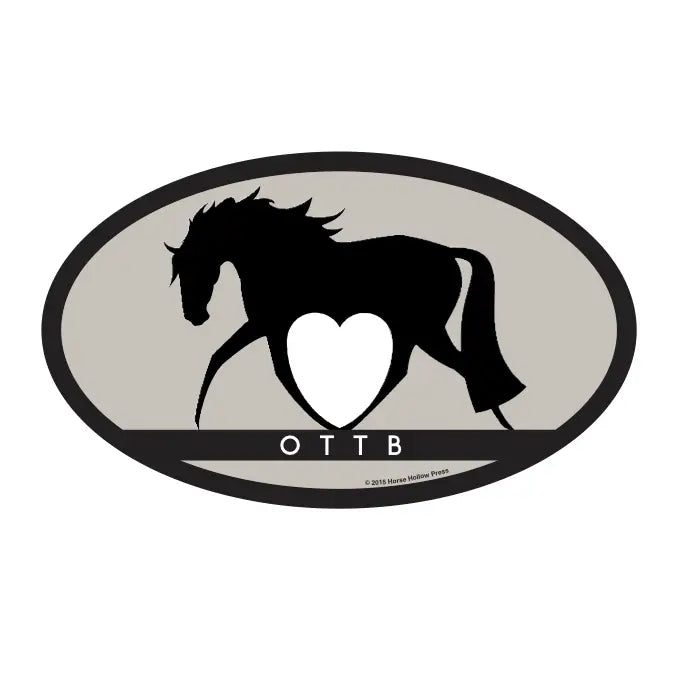 Oval Equestrian Horse Sticker /OTTB/ WATERPROOF