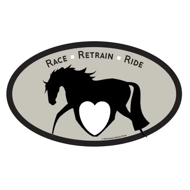Oval Equestrian Horse Sticker /Race Horse / WATERPROOF