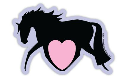 3" Tumbler Horse Sticker / Heart Horse / WATERPROOF