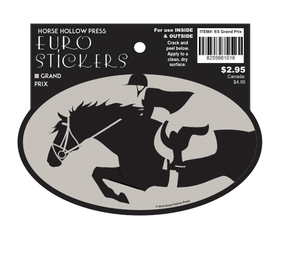 Oval Equestrian Horse Sticker / Grand Prix / WATERPROOF
