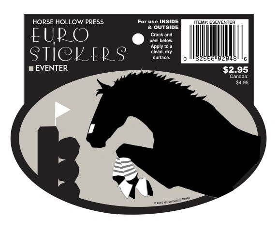 Oval Equestrian Horse Sticker / Eventer - 3 day / WATERPROOF