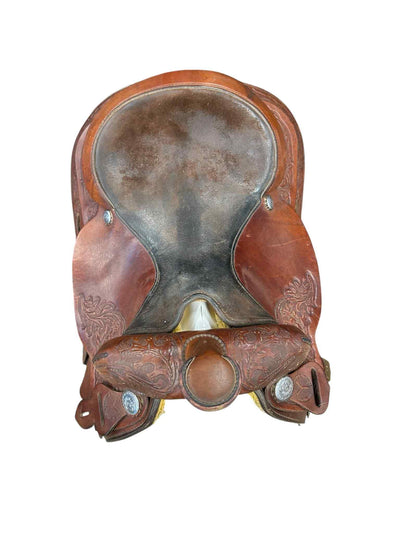 Circle Y Park & Trail Tooled Saddle - Dark Brown - 15.5" - USED