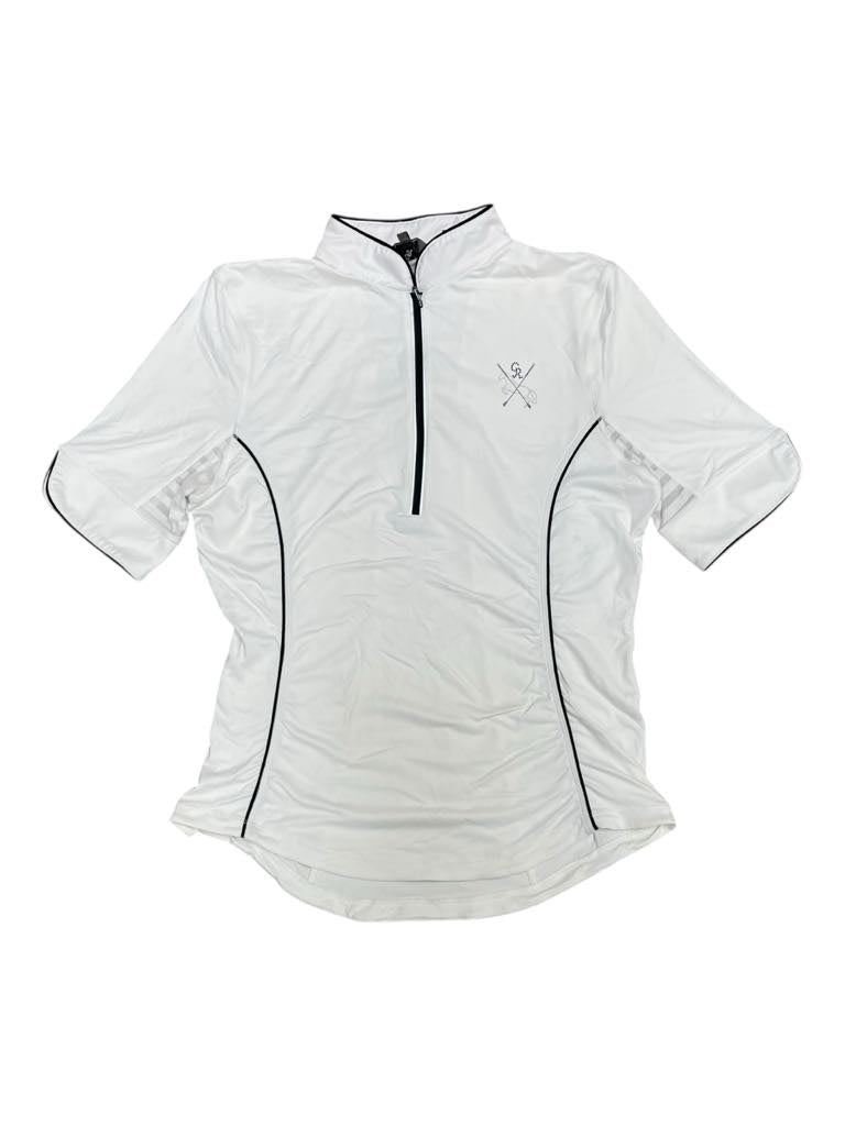 Goode Rider SS 1/4 Zip - White/Black - L - USED
