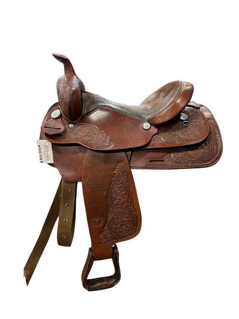 Circle Y Park & Trail Tooled Saddle - Dark Brown - 15.5" - USED