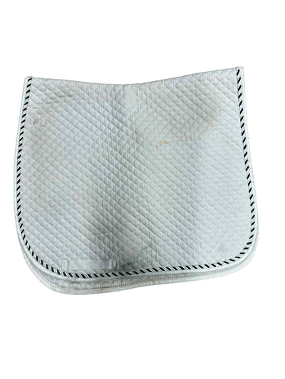Smartpak Dressage Pad - White w White and black piping - Full - USED