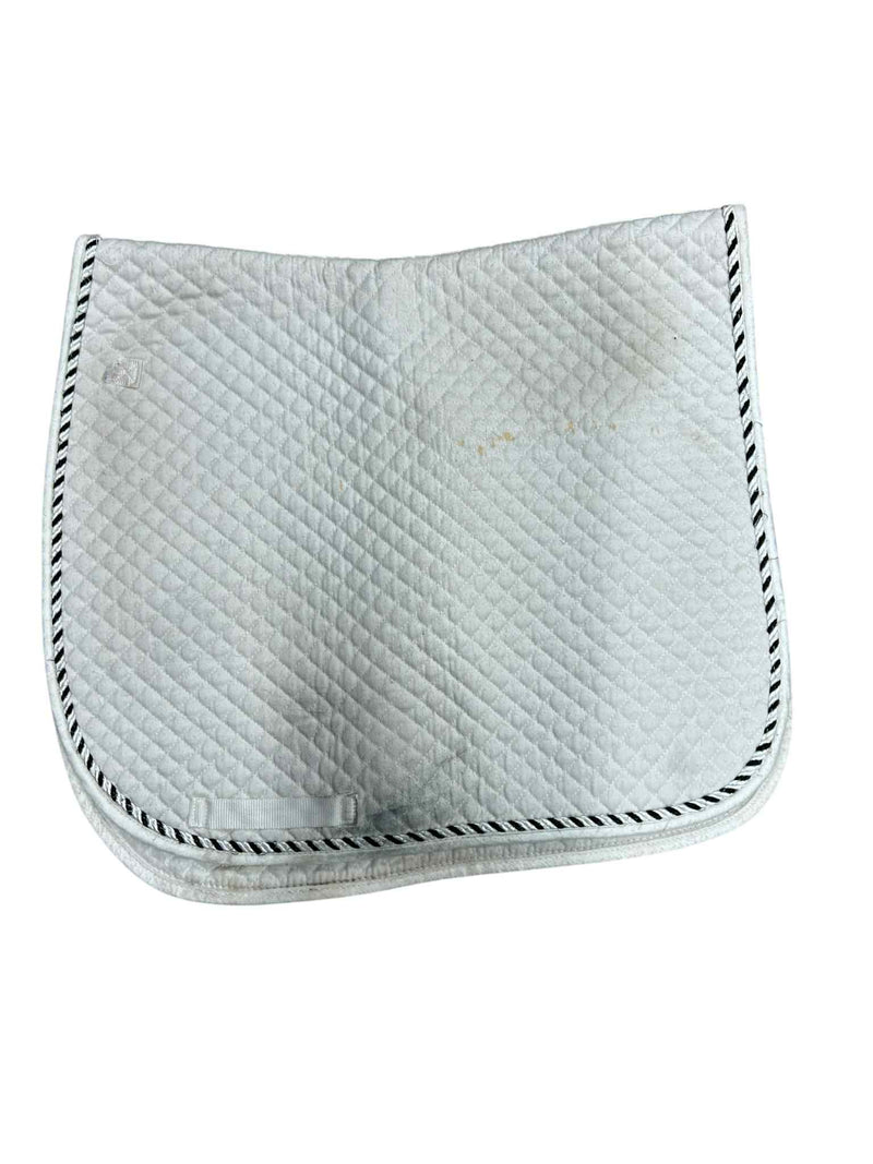 Smartpak Dressage Pad - White w White and black piping - Full - USED