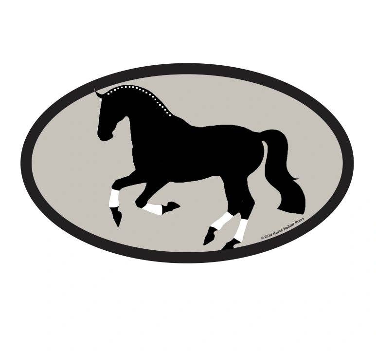 Oval Equestrian Horse Sticker / Dressage / WATERPROOF