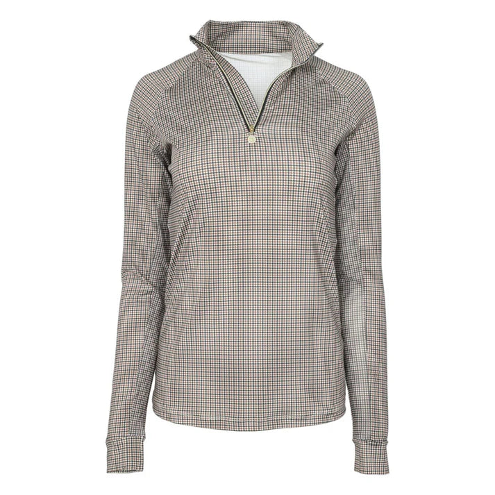 Dapple Bay Houndstooth 1/4 Zip Riding Top