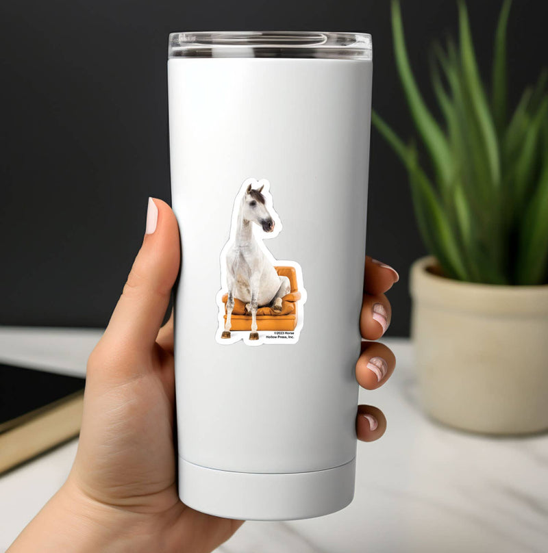 3" Tumbler Horse Sticker / Horse Seated Chair / WATERPROOF