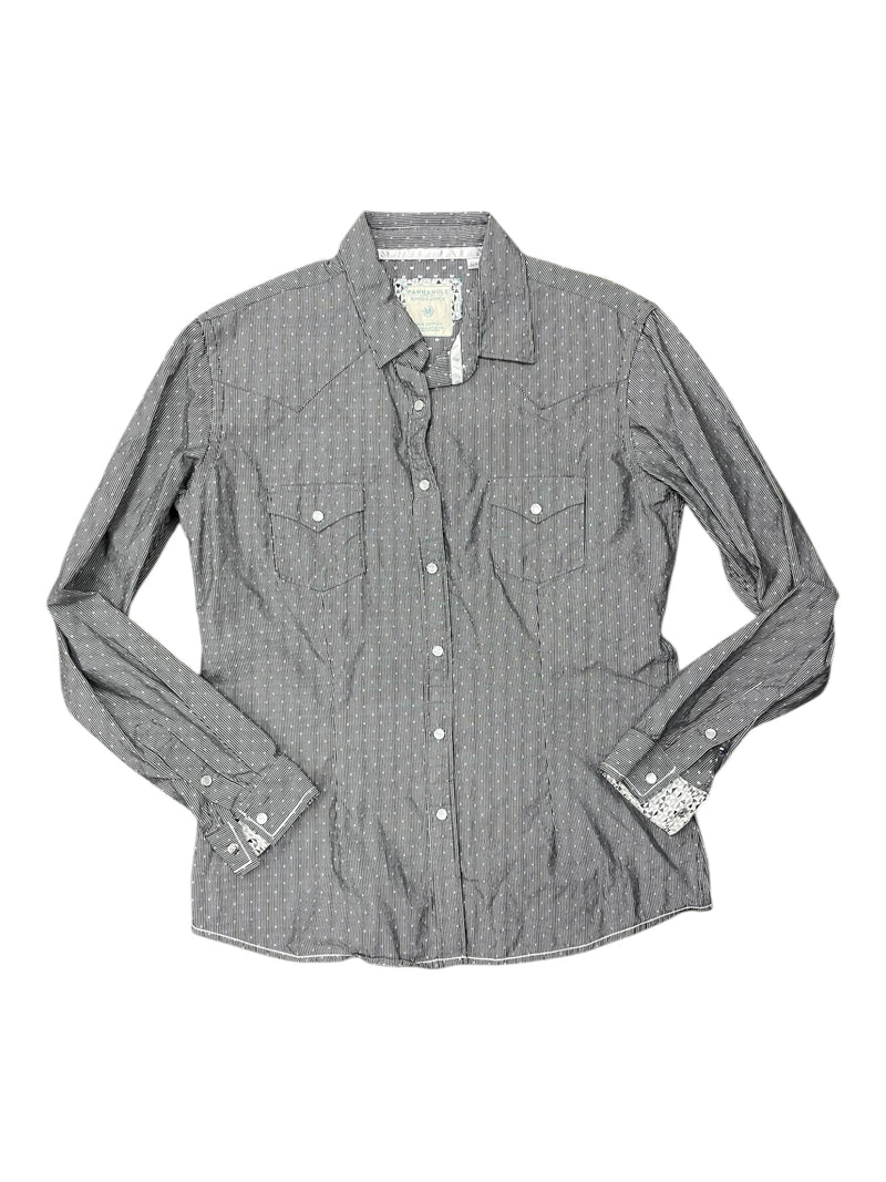 Panhandle Rough Stock Snap Up - Grey/White - M - USED