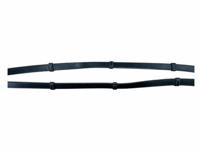 Schockemohle Rolled Leather Reins  - Black - Approx 56" - USED
