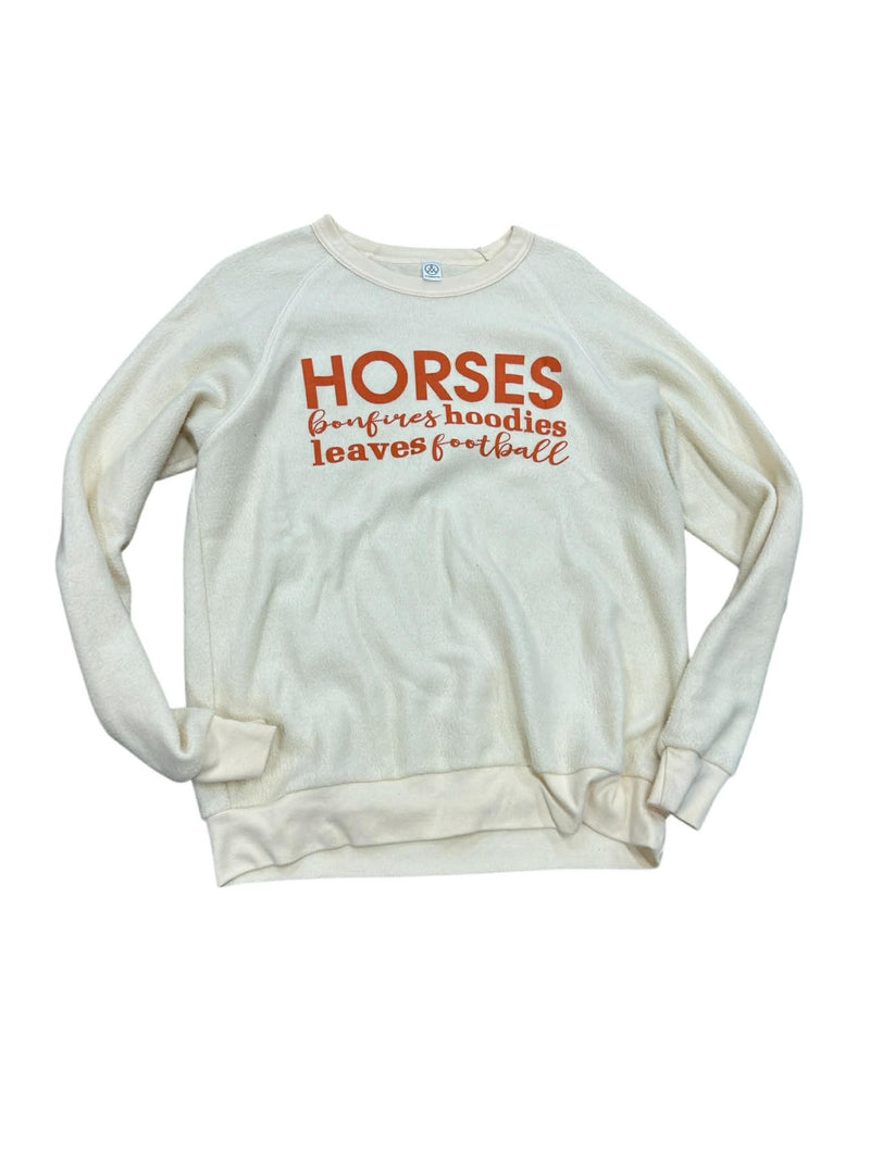 Fleece Sweatshirt - Cream/Orange - S - USED