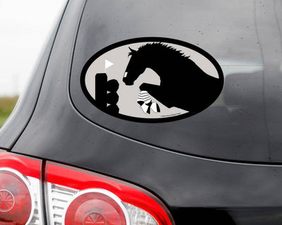 Oval Equestrian Horse Sticker / Eventer - 3 day / WATERPROOF