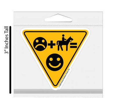 3" Tumbler Horse Sticker / Frown, Ride = Smile / WATERPROOF