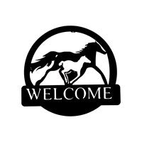 Welcome Lasercut Horses Running Metal Wall Décor