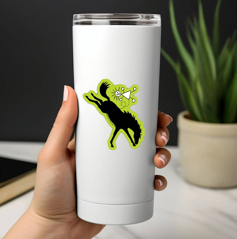 3" Tumbler Horse Sticker / Green Bucking Horse / WATERPROOF