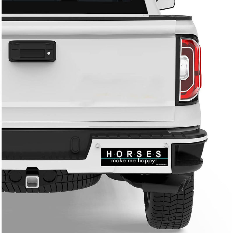 Horse Bumper Sticker / Horses Make Me Happy / Pretty