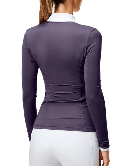 Equestrian Stockholm Fine Line Show Shirt - Dark Violet