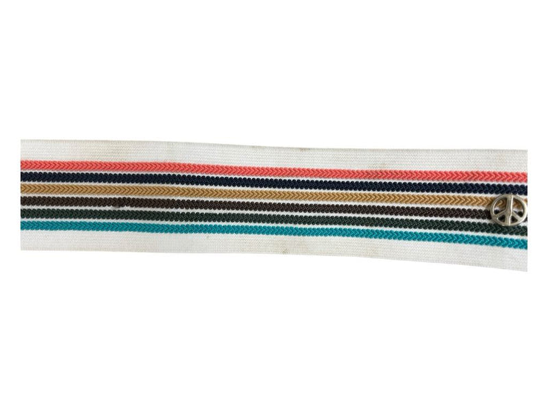 Elastic Belt - White/Multi - Adjustable - USED