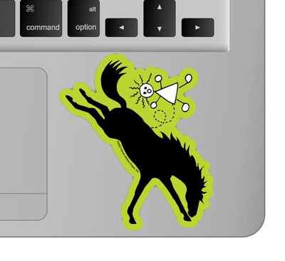 3" Tumbler Horse Sticker / Green Bucking Horse / WATERPROOF
