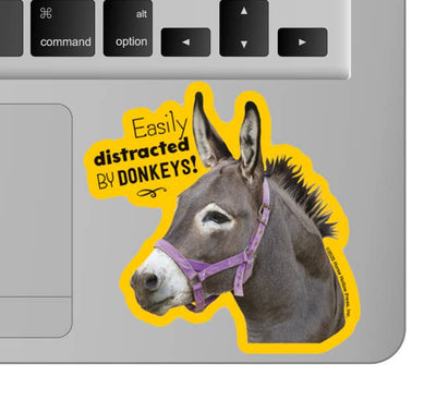 3" Tumbler Donkey Sticker / Easily Distracted / WATERPROOF