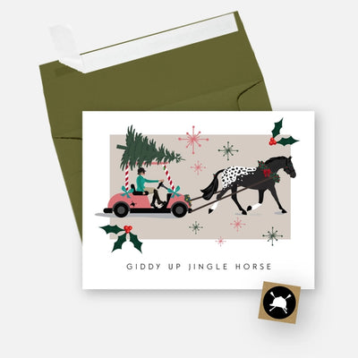 Giddy Up Jingle Horse Holiday Card
