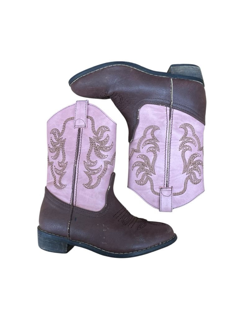 Unbranded Cowgirl Boots - Pink/Brown - Youth 12 - USED