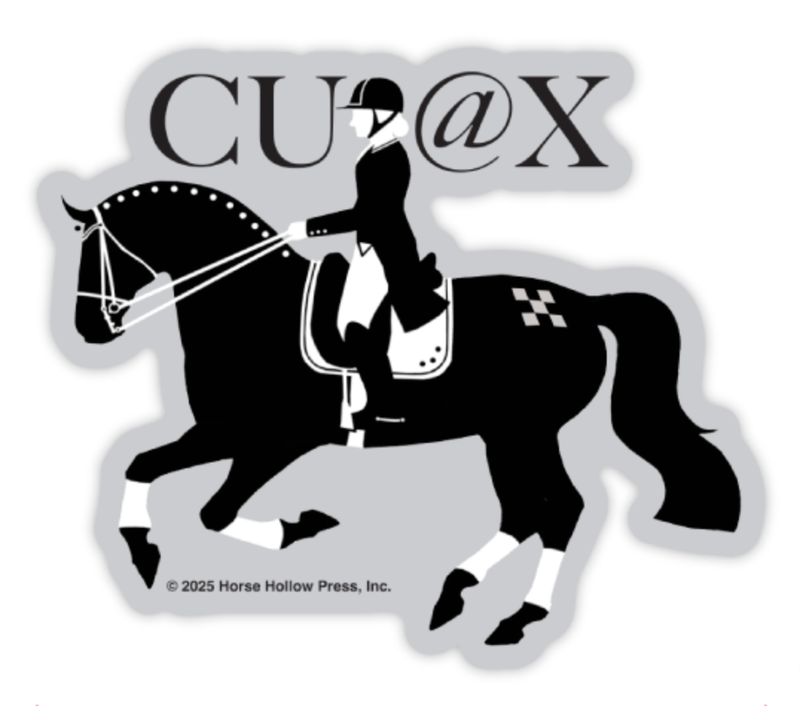3" Tumbler Horse Sticker / CU @ X Dressage / WATERPROOF