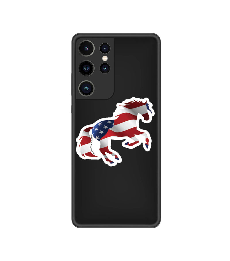 3" Tumbler Horse Sticker / American Flag / WATERPROOF