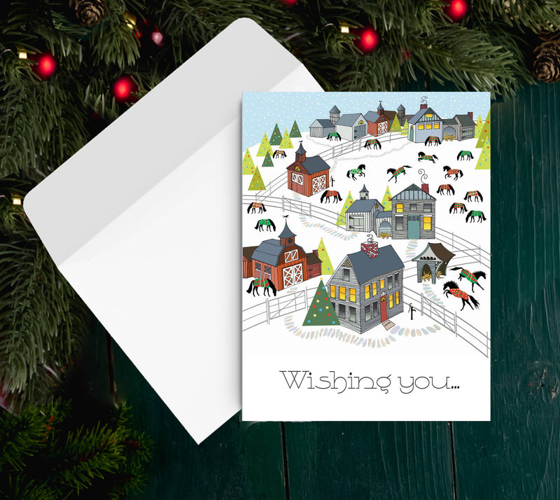 Horse Christmas Card / New England / Holiday Greeting Card