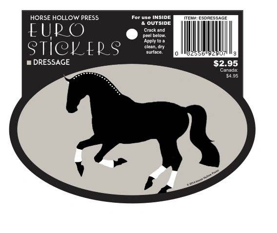 Oval Equestrian Horse Sticker / Dressage / WATERPROOF