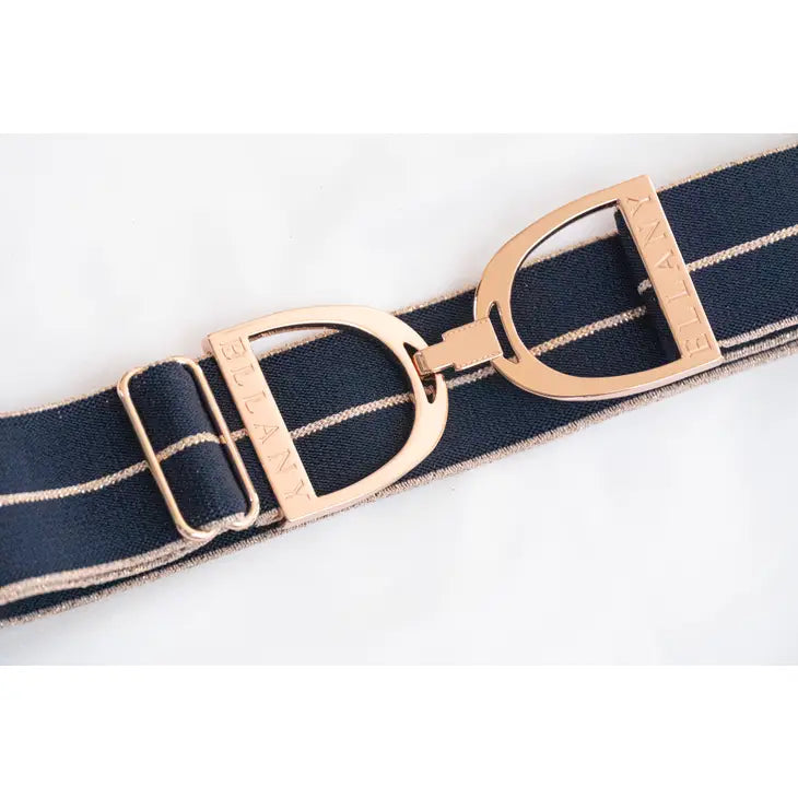 Ellany Belt Kaylie - 1.5" Rose Gold Stirrup Equestrian Elastic Belt
