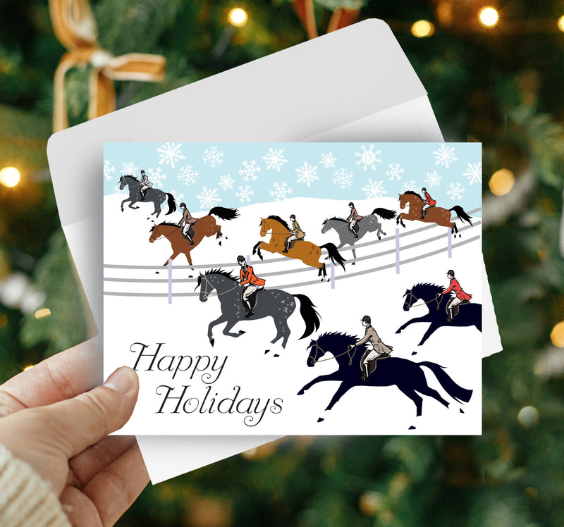 Horse Christmas Card / Fox Hunting / Holiday Greeting Card