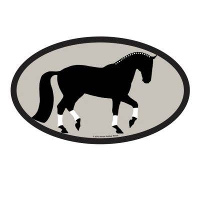 Oval Equestrian Horse Sticker / Passage / WATERPROOF