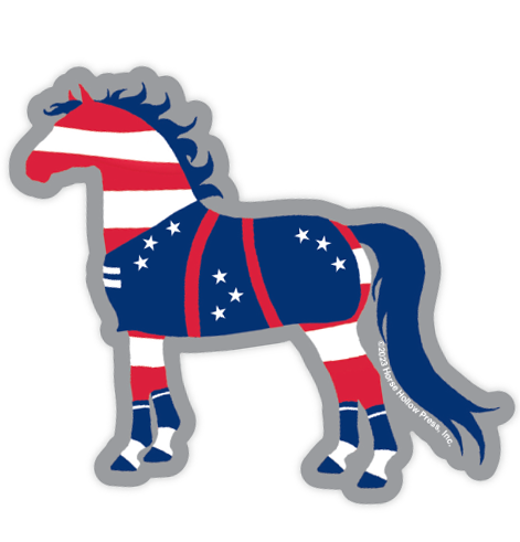 3" Tumbler Horse Sticker / Patriotic American / WATERPROOF