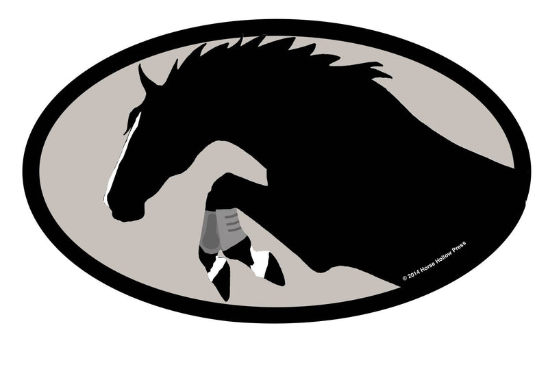 Oval Equestrian Horse Sticker / Jumper w Wraps / WATERPROOF