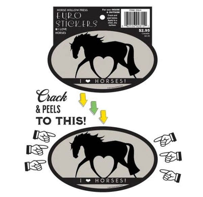 Oval Equestrian Horse Sticker / Cantering Horse / WATERPROOF