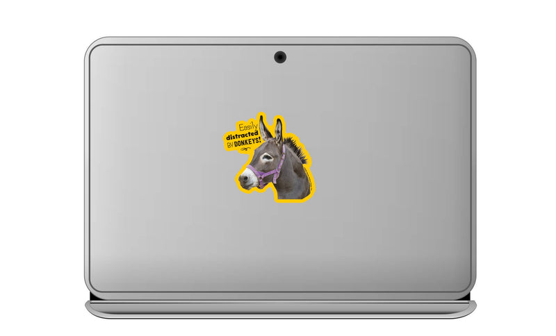 3" Tumbler Donkey Sticker / Easily Distracted / WATERPROOF