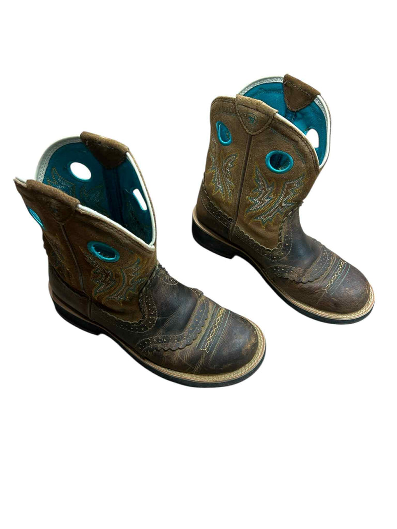 Ariat Fatbaby Western Boots - Teal and Brown - 8B - USED