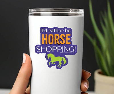 3" Tumbler Horse Sticker / Horse Shopping / WATERPROOF