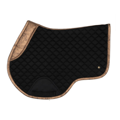 16 Cypress Black and Gold Leaf Saddle Pad