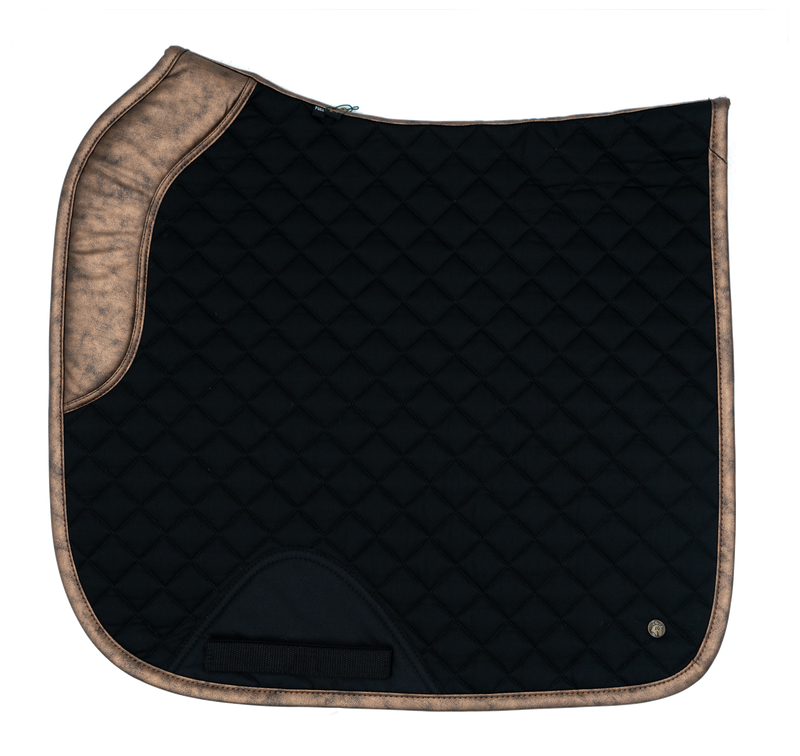Dressage Pad, Black & Gold Leaf