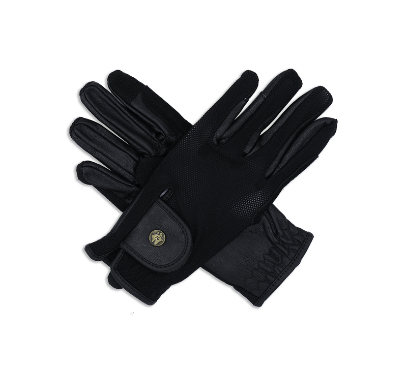 Riding Gloves, Black Mesh