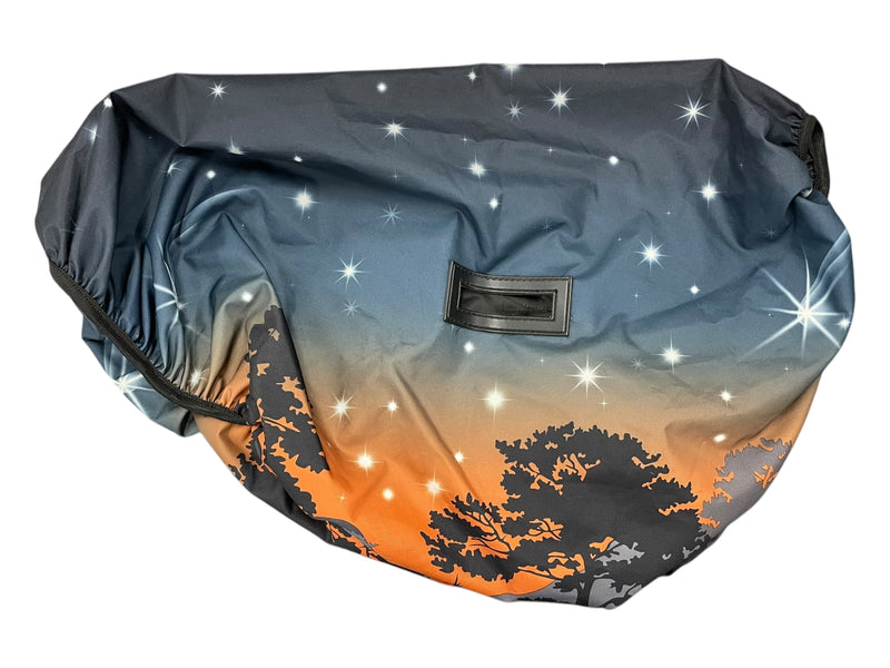 Shires Saddle Cover - Sunset Print - Approx 22" Spine - USED